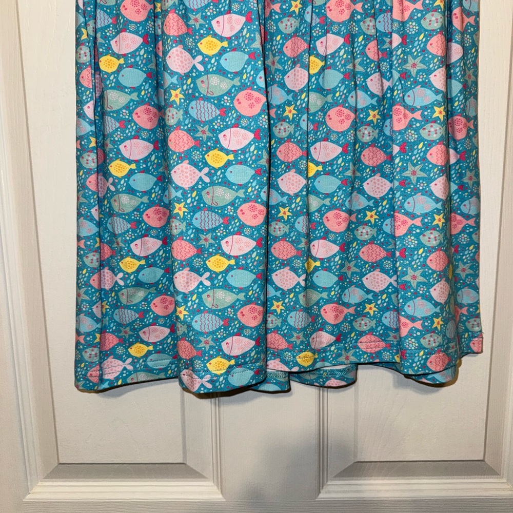 Vibrant Fish Pattern Kids Dress - Picture 2 of 6